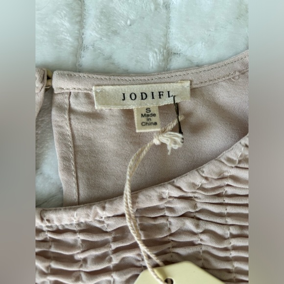 NWT Jodifl | Light Beige Blouse with Ruffle Detailing & 3/4 Sleeves | Size Small - Picture 11 of 13